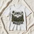 Jungle Is Massive graphic t-shirt in White, unisex fit | No Reason Tees